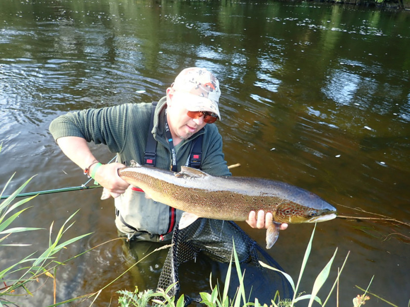 Tim Hughes with a 14lb hen fish he landed on the 25th, also from the Neck of the Rectory